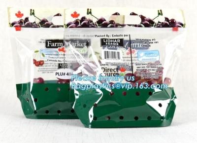 China uvas verdes que embalan el bolso con el resbalador/las uvas plásticas que embalan el bolso/el bolso plástico de la fruta, cremallera de empaquetado del resbalador del tomate vegetal en venta