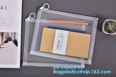 China el sobre Zippered plástico k PP impermeables empaqueta la bolsa inconsútil del almacenamiento del cierre del resbalador para A4 el papel, revista, nota en venta