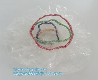 China disposable PE shower cap wholesale plastic waterproof shower cap,PE shower cap with elastic band,hotel shower cap biodeg for sale
