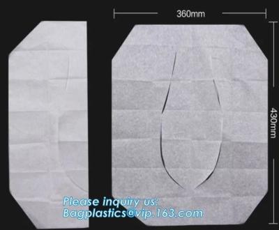 China Cubierta de asiento de inodoro de papel disponible, cubierta de asiento de inodoro disponible de la bio microfibra plástica de papel de Eco impermeable, asiento de inodoro en venta