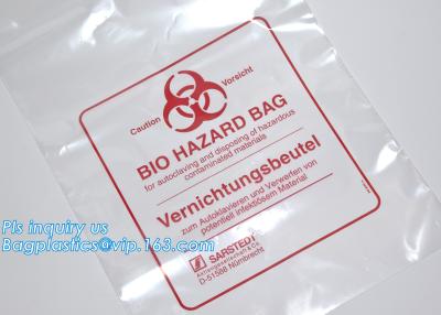 China Infectious Emergency Autoclavable Biohazard Bag On Roll Warning Label/Sterilization Indicator Health Needs for sale