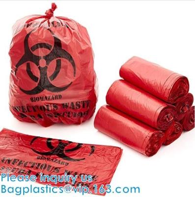 China Hospital Grade Biohazard Waste Bags Red Trash Liner With Hazard Symbol For Infectious Waste Disposal. Best Small Lab Can for sale