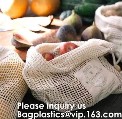 China Compras baratas a granel Mesh Cotton Bag para el algodón orgánico Eco de Mesh Net Braided Bags Pure de las compras de la legumbre de frutas en venta