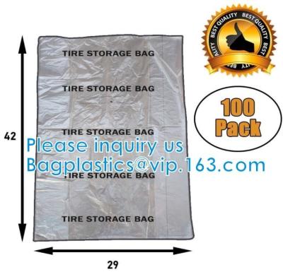 China Disposable Custom Pe Ldpe Clear Plastic Car Spare Tire Tote Storage Cover Tyre Packaging Bag With Logo for sale