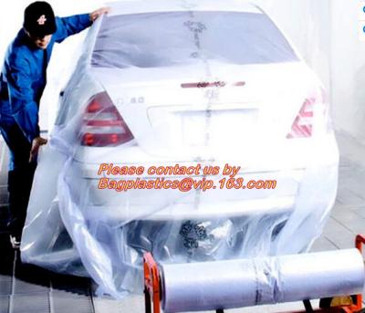 China 5 en 1 cubrir durable/película del polietileno de los equipos del HDPE del plástico del descenso de las láminas de plástico limpias autos de la hoja enmascara el coche de la pintura en venta