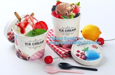 China Propia taza de la crema de Logo Disposable Paper Icecream Ice, paquete frío plástico disponible del bagease de la taza de té de la leche de la perla del helado de la bebida en venta