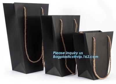 China Flower carrier bag with different color customized pot plants kraft paper bag with handle,stamping logo fancy paper flow for sale