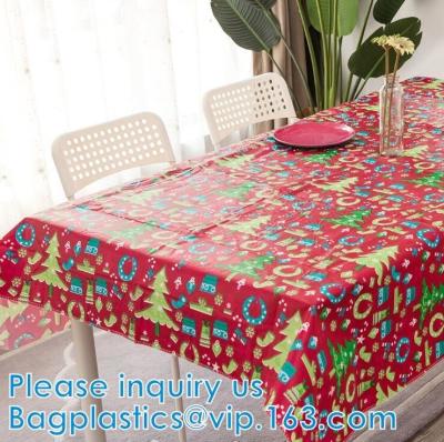 China Vinyl Tablecloth PEVA Spillproof Wipeable Oilcloth Tablecloth Rectangle Heavy Duty Extra Large Reusable Tablecloth for sale