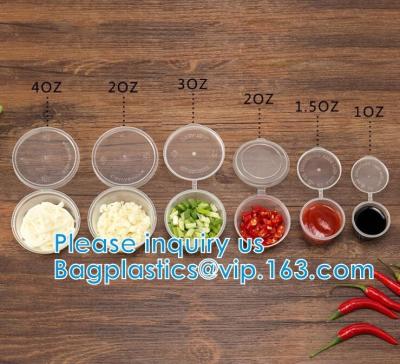 China Disposable Sauce Cups With Lid Food Storage Containers Boxes Package Box&Lid Portable Disposable Portable Plastic Cups for sale