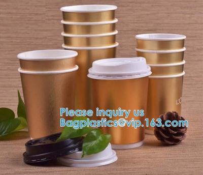 China Tazas del partido del oro, tazas de café disponibles con las tapas - aisló las tazas calientes para ir - tazas de lujo de papel del brillo en venta