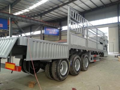 China 40FT Side Wall Semi Trailer Stake Animal Transport Fence Cargo Panels Trailer for sale