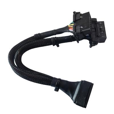 China 16 Pin OBD2 Y Cable Splitter Extension Network Male To Dual Female Y Cable Adapter for sale