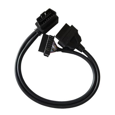 China 12W-24W OBD2 Y Cable Splitter Male To Dual Female For Benz Vehicle Diagnosis for sale