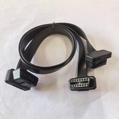 China Flat GPS Cable 16 Pin Obd J1962 , Male To Dual Female Obd2 Scan Cable for sale