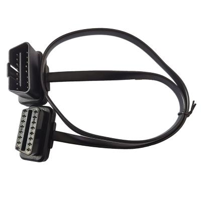 China Flat 100cm OBD2 OBD Extender Cable Male To Female For Automotive Industries for sale