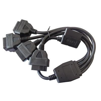 China Practical Black Obd2 Diagnostic Cable , Elm327 Transfer Diagnostic Obd Cable For Bike for sale