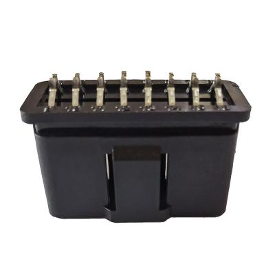 China OEM OBD J1962 Diagnostic Connector Folded Male 16 Pin PA66 Brass Material for sale