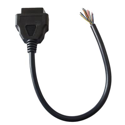 China 16 Pin Extension OBD2 Open Cable J1962 Female Connector To Open Plug for sale