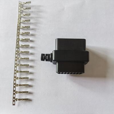China Cable Obd2 Female Connector Pin 16 OBD II Auto Adapter Car Plugs for sale