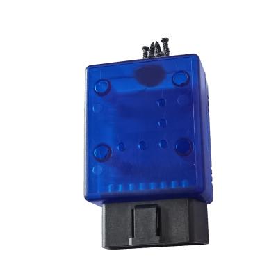 China Blue Color Customizing OBD Enclosure OBDII Housing New Moulding With 16 Pin OBD Connector Male With Outlet Hole for sale