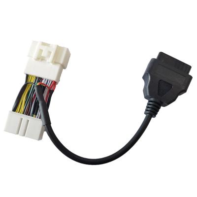 China Cable del escáner OBD2 del establo los 30cm para el material del PVC PE del Pin del coche 26 en venta