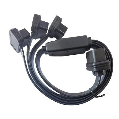 China Flat Ribbon Obdii Splitter Cable , Obd2 16 Pin Male To Female Extension Cable for sale