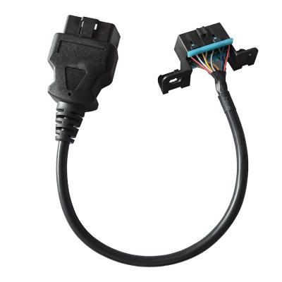 China Length 30cm Black OBD II Connector Cable , 16 Pin Male To Female OBD Wire Harness for sale