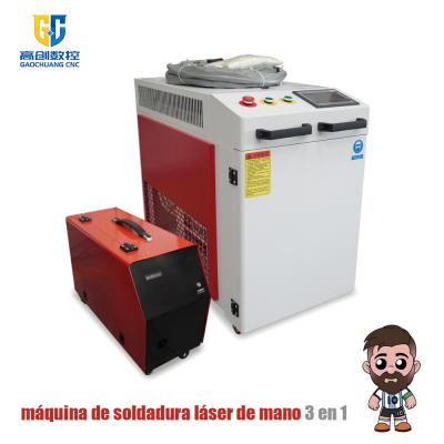 China Laser 3 in 1 Vezellasser Cleaning Machine 1000w 1500w 2000w Te koop