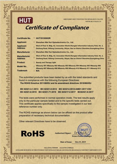 ROHS - Shenzhen Mei Hui Optoelectronics Co., Ltd