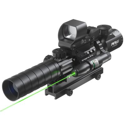 Китай Объем комбинированное 4-In-1 винтовки лазерного луча зеленого цвета OEM/ODM голографический продается