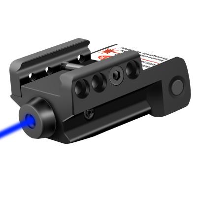 China Blaues Laservisier, kompaktes blaues Laserpunktvisier, verstellbare, flache Picatinny-Schiene zu verkaufen
