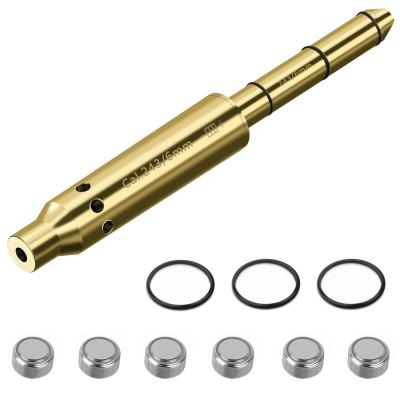 China Brass Bore Sight Lasercal 243/6mm Red Dot Boresighter With Extra Batteries for sale