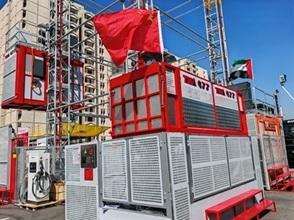 China SC160/160 Twin Mast Building Material Lift, 30 Passagiers Lift Lift Te koop