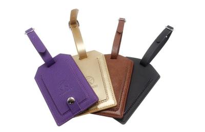 China PU Leather Promotional Luggage Tags Fashionable With Embossed / Printed Logo for sale