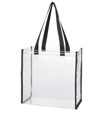 China Clear PVC Promotional Shopping Bags Environmentally Friendly With Long Handle for sale
