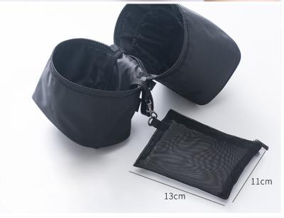 China Portable Cylindrical Shaped Travel Toiletry Bag With Detachable Inner Pouch for sale