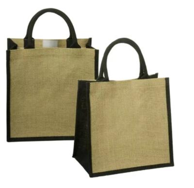 China Premium Jute Promotional Shopping Bags Plain Hessian Burlap Custom Beach Bags for sale