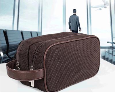 China Double Zipper Pockets Promotional Toiletry Bag Luxury For Business Travel for sale