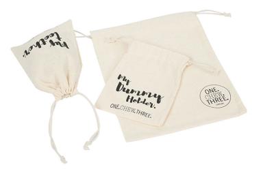 China Small Pull String Bags Cotton Canvas Material Made With Custom Logo for sale
