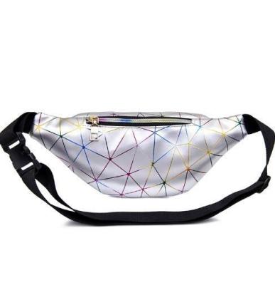 China Fashion Geometric Pattern Waist Fanny Pack Laser PVC Material Made for sale
