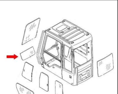 Quality Zax200 Zx230 Excavator Cab Glass 4448307 Cockpit Front Lower Glass for sale