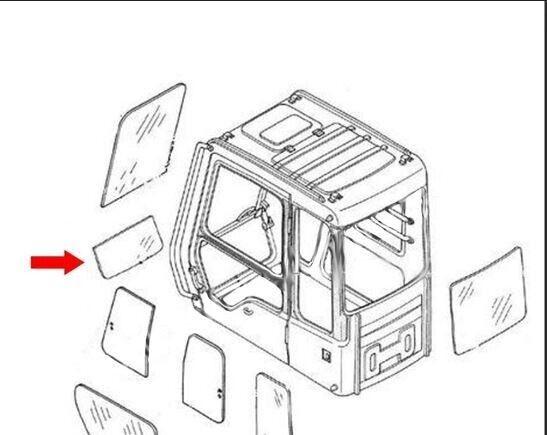 Quality Zax200 Zx230 Excavator Cab Glass 4448307 Cockpit Front Lower Glass for sale