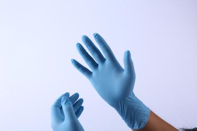 中国 FDA510Kのニトリルの医学の使い捨て可能な手袋XLの青 販売のため