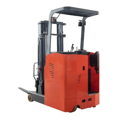 China Electric Reach Truck Reach Forklift VNA Stand On Type 1500kg Loading for sale