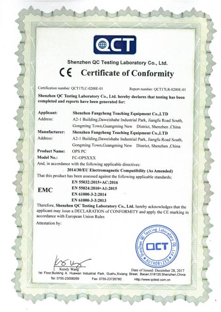 CE - Shenzhen Fangcheng Teaching Equipment Co., Ltd.