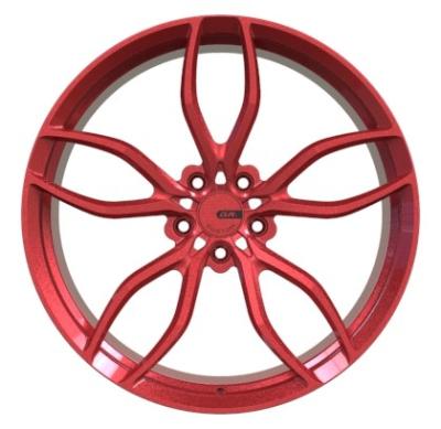 China 19 Inch Three Piece Forged Auto Wheels Rims Brushed Red for sale