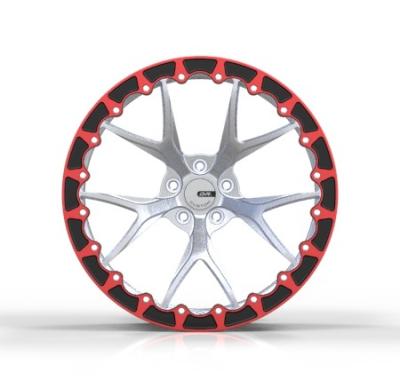 China Red Ring Custom Forged Wheels PCD 5x114.3 24 Inch Rims for sale