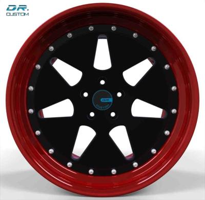 China 23 Inch Deep Dish Forged Wheels Rims PCD 5-139.7 Brushed Red for sale