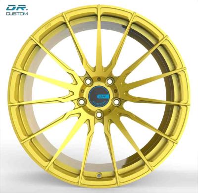 China 22in One Piece Forged Wheels Custom Cap Bronze Gold Paint for sale