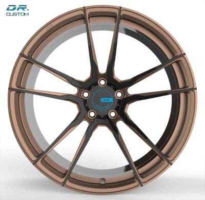 China Custom Cap Lightweight Forged Wheels 17 Inch PCD 5x108 Bronze Paint for sale